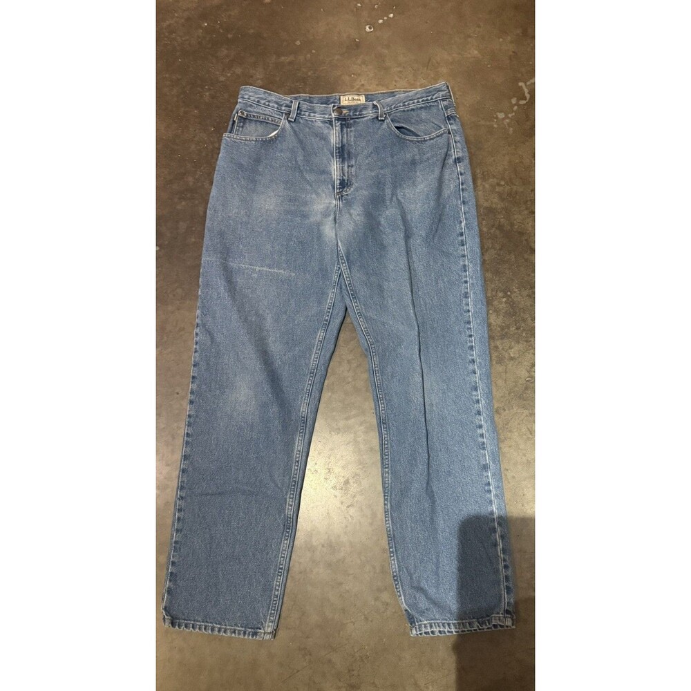 LL Bean Jeans Mens 38x34 Blue  Denim Relaxed Casual Pants